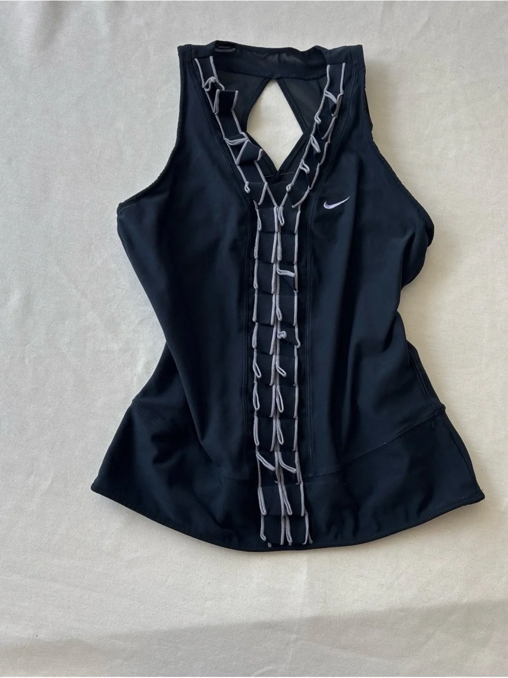 Nike 2008 Women’s Black Sleeveless Training Tank with Lace Detail